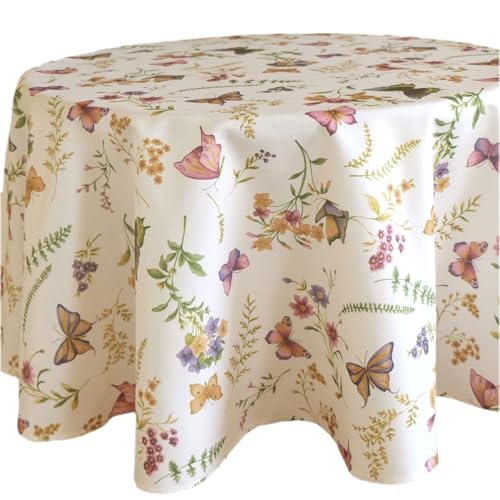 texpot Tischdecke 130 cm rund Druck Schmetterling Frühling Tischtuch Sommer texpot Tischdecke 130 cm rund Druck Schmetterling Frühling Tischtuch Sommer von texpot