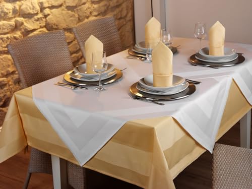 texpot Tischdecke 130 x 170 cm Gelb Atlaskante 100% Baumwolle Damast Tischtuch texpot Tischdecke 130 x 170 cm Gelb Atlaskante 100% Baumwolle Damast Tischtuch von texpot