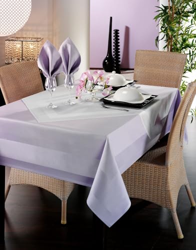 texpot Tischdecke 130 x 170 cm Lila Atlaskante 100% Baumwolle Damast Tischtuch texpot Tischdecke 130 x 170 cm Lila Atlaskante 100% Baumwolle Damast Tischtuch von texpot
