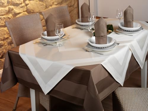 texpot Tischdecke 130 x 220 cm Mocca Braun Atlaskante 100% Baumwolle Damast Tischtuch texpot Tischdecke 130 x 220 cm Mocca Braun Atlaskante 100% Baumwolle Damast Tischtuch von texpot