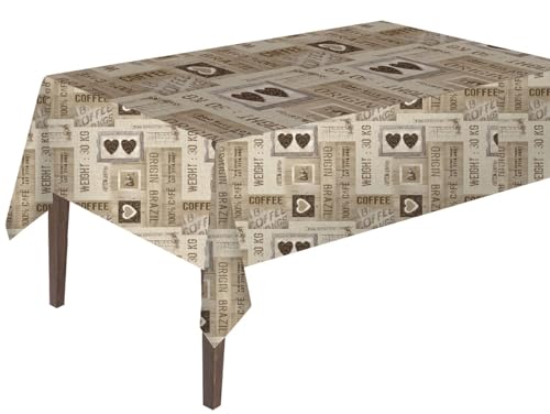 texpot Wachstuchtischdecke 140 x 340 cm abwaschbar Arabica Tischdecke Gartendecke von texpot