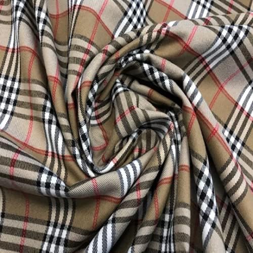 Schottischer Stoff, Beige, Röcke, Hosenstoff, Handwerksstoffe, Stoffe, Meterware, 1 m x 150 cm von textil pertex