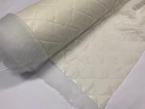 Gepolsterter Stoff, Futter: Ecru, Futter: 100 % Polyester, Nähstoffe, Stoffe als Meterware, 1 m x 150 cm von textil pertex