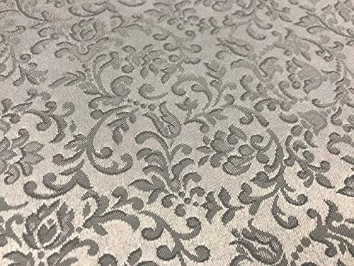 Stoff Meterware Brokatstoff Jacquard Grau Silber Dekostoff Polsterstoff 1 Meter x 140 cm von textil pertex