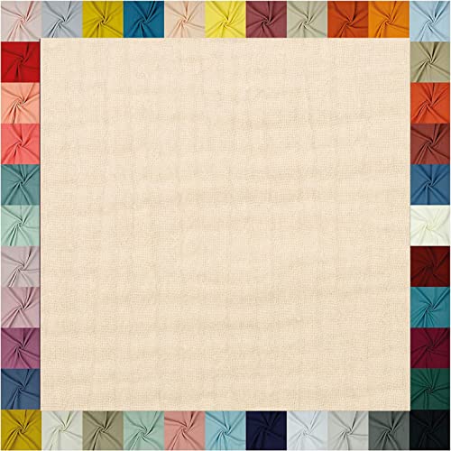 Hochwertiger Musselin Stoff Meterware - weicher Baumwollstoff für Kleid Baby Decke Tuch Tagesdecke Bettwäsche ÖkoTex Double Gauze uni Baumwollstoffe Dekostoff Stoffe zum Nähen Meterware 0,5m (natur) Hochwertiger Musselin Stoff Meterware - weicher Baumwollstoff für Kleid Baby Decke Tuch Tagesdecke Bettwäsche ÖkoTex Double Gauze uni Baumwollstoffe Dekostoff Stoffe zum Nähen Meterware 0,5m (natur) von textilquality