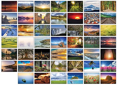 48 Grußkarten Landschaften Klappkarten mit 48 Kraft Umschlägen von the lazy panda card company