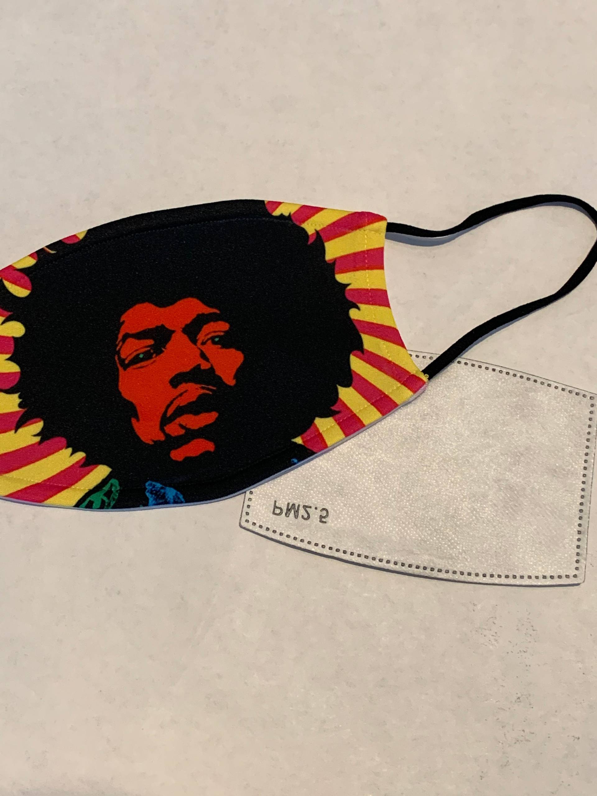 Musiker Jimi Hendrix Bunte Gesichtsmaske Mit Filter von theGraphikShop