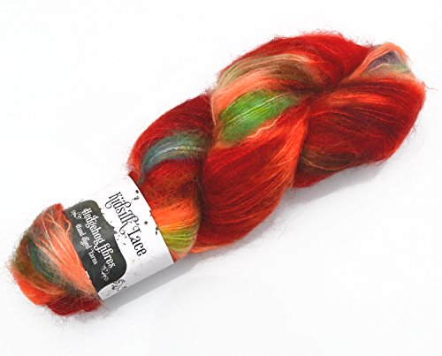 Hedgehog Fibres Kidsilk Lace - Fb. Bollywood, 50g exklusives Lacegarn Mohair Seide handgefärbt in brillianten Farben von theofeel Kidsilk Lace