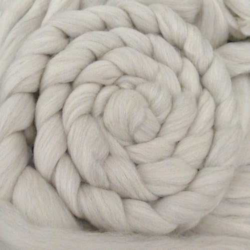 1 kilo Filzwolle, Kammzug 1kg, Wolle zum filzen, spinnen, trockenfilzen, nassfilzen, färben, Spinnfasern, Naturfasern ungefärbt (reine Schurwolle weiss-beige-meliert) von theofeel