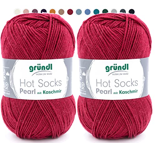 theofeel Set | 2x50g Merino Sockenwolle mit Kaschmir Gründl Hot Socks Pearl 14, Wolle mit Kaschmir zum Stricken oder Häkeln von theofeel