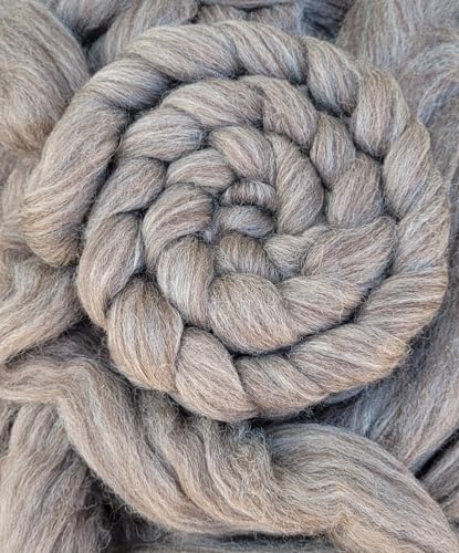 BFL Kammzug Bluefaced Leicester Wolle zum filzen, spinnen, weben, Spinnfasern Kammzugwolle auch für Anfänger, natur ungefärbt, ab 100g (BFL - braun) von theofeel