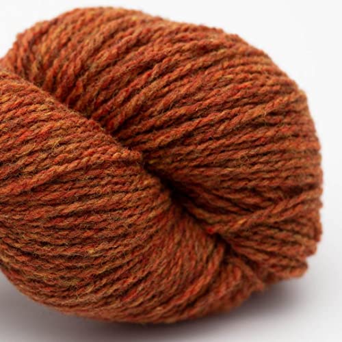 Biowolle zum Stricken und Häkeln | BC Garn Semilla Melange GOTS Wolle | 50 g Bio Wolle Strang | organic wool Streichgarn (12 rost) von theofeel