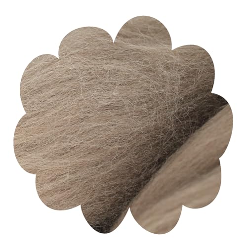 Deutsche Merinowolle Filzwolle 25g Merino, nassfilzen, nadelfilzen, Märchenwolle, Spinnwolle, Spinnfasern, Wolle zum spinnen, filzen, basteln (beige braun) von theofeel