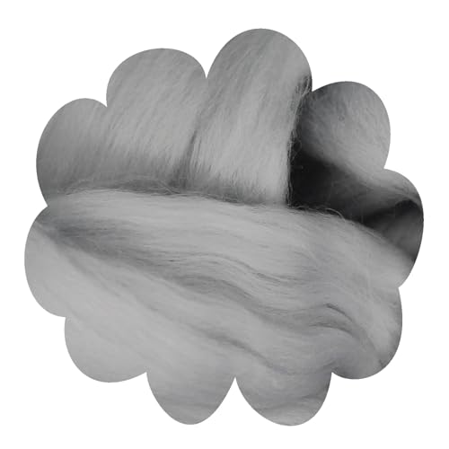 Deutsche Merinowolle Filzwolle 25g Merino, nassfilzen, nadelfilzen, Märchenwolle, Spinnwolle, Spinnfasern, Wolle zum spinnen, filzen, basteln (hell grau) von theofeel