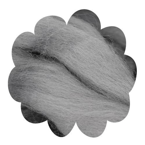 Deutsche Merinowolle Filzwolle 25g Merino, nassfilzen, nadelfilzen, Märchenwolle, Spinnwolle, Spinnfasern, Wolle zum spinnen, filzen, basteln (silber grau) von theofeel