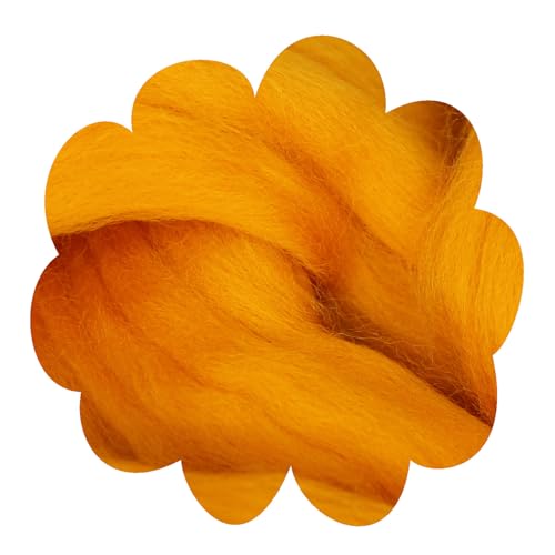 Deutsche Merinowolle Filzwolle gelb 25g Merino, nassfilzen, trockenfilzen, Märchenwolle, Spinnwolle, Spinnfasern, Wolle zum spinnen, filzen, basteln (narzissengelb) von theofeel