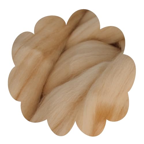 Deutsche Merinowolle Filzwolle hautfarben 25g Merino, nassfilzen, trockenfilzen, Märchenwolle, Spinnwolle, Spinnfasern, Wolle zum spinnen, filzen, basteln (haut) von theofeel