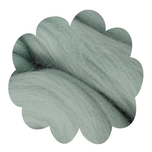 Deutsche Merinowolle Filzwolle pastell 25g Merino, nassfilzen, trockenfilzen, Märchenwolle, Spinnwolle, Spinnfasern, Wolle zum spinnen, filzen, basteln (blass mint grün) von theofeel