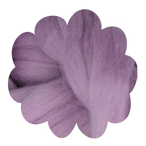 Deutsche Merinowolle Filzwolle pastell 25g Merino, nassfilzen, trockenfilzen, Märchenwolle, Spinnwolle, Spinnfasern, Wolle zum spinnen, filzen, basteln (flieder) von theofeel