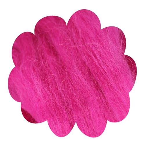 Deutsche Merinowolle Filzwolle pink 25g Merino, nassfilzen, trockenfilzen, Märchenwolle, Spinnwolle, Spinnfasern, Wolle zum spinnen, filzen, basteln (magenta) von theofeel