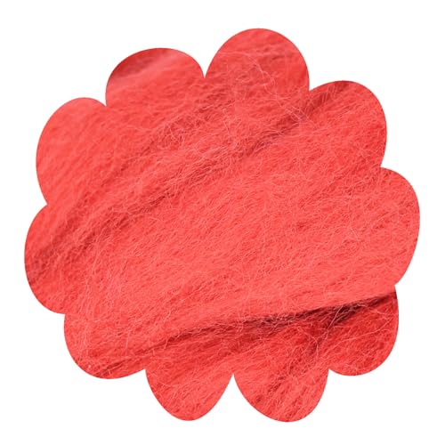 Deutsche Merinowolle Filzwolle rot 25g Merino, nassfilzen, trockenfilzen, Märchenwolle, Spinnwolle, Spinnfasern, Wolle zum spinnen, filzen, basteln (rubin rot) von theofeel