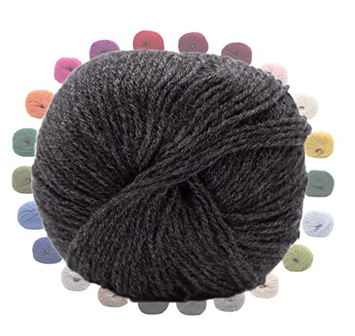Eco Cashmere Kremke Soul Wool | nachhaltige Kaschmir Wolle zum Stricken und Häkeln | Reine Kaschmirwolle Nadelstärke 3 mm | 50g 225m (10005 anthrazit) von theofeel