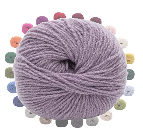 Eco Cashmere Kremke Soul Wool | nachhaltige Kaschmir Wolle zum Stricken und Häkeln | Reine Kaschmirwolle Nadelstärke 3 mm | 50g 225m (10140 flieder lila) von theofeel