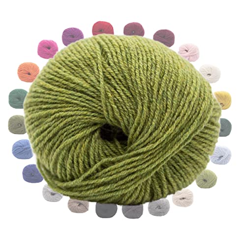 Eco Cashmere Kremke Soul Wool | nachhaltige Kaschmir Wolle zum Stricken und Häkeln | Reine Kaschmirwolle Nadelstärke 3 mm | 50g 225m (10245 grün) von theofeel