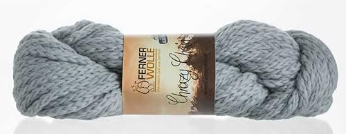 Ferner Wolle Crazy Chain Farbe 102 hellgrau, super weiche dicke Wolle Nadelstärke 8 bis 10 zum Stricken oder Häkeln von theofeel