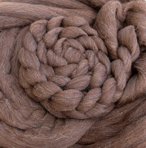 Filzwolle 1kg, Kammzug 1 kilo, Wolle zum filzen, spinnen, trockenfilzen, nassfilzen, Spinnfasern, Naturfasern ungefärbt (reine Schurwolle braun) von theofeel