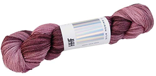 Hedgehog Fibres Silk Merino Lace color Rosewood, 100g Lacegarn Seide, Lacewolle handgefärbt in brillianten Farben von theofeel