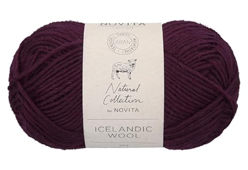 theofeel | Islandwolle Novita Icelandic Wool Aran | 100% Wolle zum Stricken und Häkeln von Islandpullovern, Norwegermustern (596 columbine) von theofeel