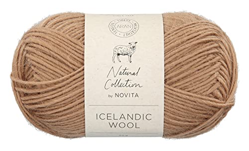 theofeel | Islandwolle Novita Icelandic Wool Aran | 100% Wolle zum Stricken und Häkeln von Islandpullovern, Norwegermustern (601 - korn) von theofeel