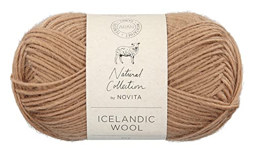 theofeel | Islandwolle Novita Icelandic Wool Aran | 100% Wolle zum Stricken und Häkeln von Islandpullovern, Norwegermustern (601 - korn) von theofeel