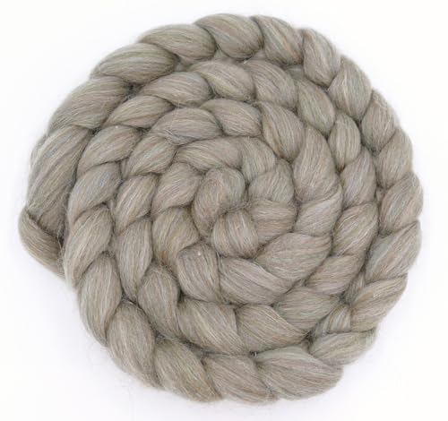 Kammzug Merino Seide Alpaka Bluefaced Leicester Polwarth, 100g Spinnfasern, Filzwolle, Wolle zum spinnen, filzen, trockenfilzen, nassfilzen, mit dezentem Glitzer von theofeel