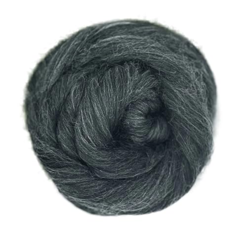 Kammzug Merinowolle dunkelgrau ungefärbt, Filzwolle Merino Spinnfasern, Spinnfutter, Spinnwolle, Wolle zum nassfilzen, trockenfilzen, nadelfilzen, spinnen mit Spinnrad (dunkelgrau) von theofeel