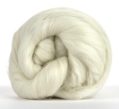 Kammzug Merinowolle weiß natur ungefärbt, Filzwolle, Spinnfasern, zum filzen, spinnen, färben, Spinnfasern Merino Wolle mulesingfrei (Merino 21 Micron) von theofeel