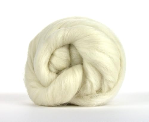 Kammzug Merinowolle weiß natur ungefärbt, Filzwolle, Spinnfasern, zum filzen, spinnen, färben, Spinnfasern Merino Wolle mulesingfrei (Organic Bio Merino Kammzug 23 Micron) von theofeel