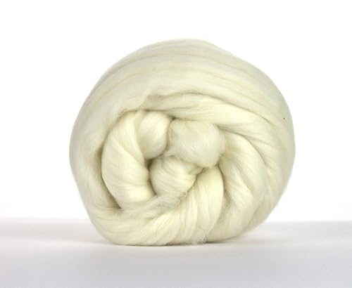 Kammzug Merinowolle weiß natur ungefärbt, Filzwolle, Spinnfasern, zum filzen, spinnen, färben, Spinnfasern Merino Wolle mulesingfrei (Superfine Merino 18,5 Micron Superwashed) von theofeel