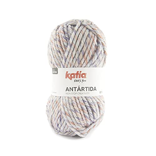 Katia Antartida color 305, weiche bunte Wolle Nadelstärke 7 bis 8, Winterwolle, Schnellstrickwolle zum Stricken oder Häkeln von theofeel