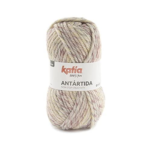 Katia Antartida color 306, weiche bunte Wolle Nadelstärke 7 bis 8, Winterwolle, Schnellstrickwolle zum Stricken oder Häkeln von theofeel