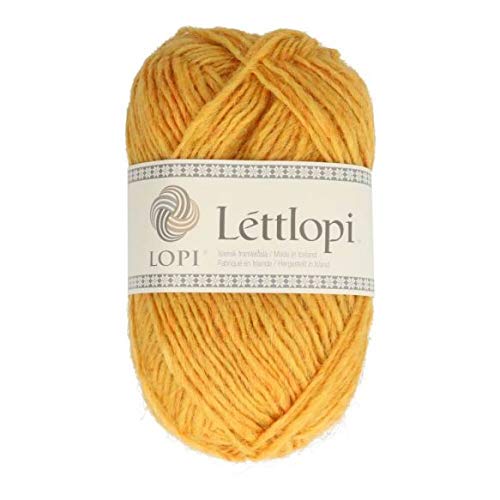 Lettlopi Wolle 1703 gelb, Islandwolle zum Stricken von Islandpullovern, Norwegermuster | 100% Wolle von theofeel
