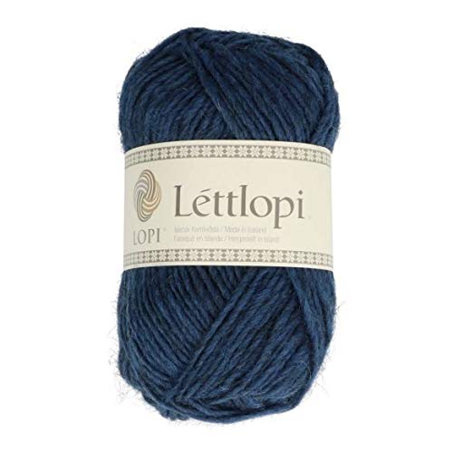 theofeel Wolle zum Stricken, Islandwolle Lettlopi denim blau, 100% Wolle, 50 Gramm, 100 Meter Lauflänge, für Islandpullover, Norwegermuster von theofeel