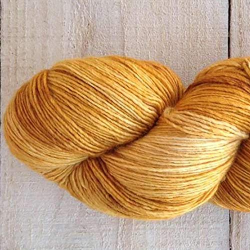 Manos del Uruguay Silk Blend Fino 424 Gilt, Lacegarn Wolle mit Seide zum Stricken und Häkeln, handgefärbt mit Farbverlauf, 100g Strang von theofeel