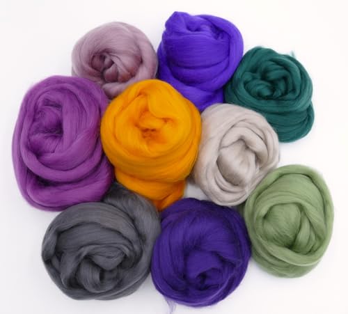 Mix Paket Filzwolle Merino Kammzug, feine Merinowolle zum filzen, trockenfilzen, nassfilzen, Märchenwolle, Spinnfasern bunt, 200g (Afrika) von theofeel