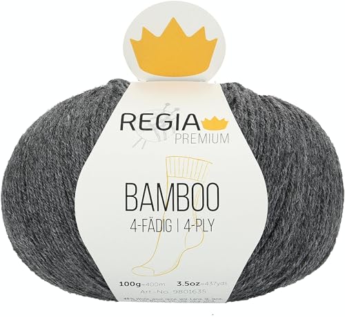 Regia Schachenmayr Bamboo, 100G Anthracite Handstrickgarne, onesize, 9801635-00095 von Regia