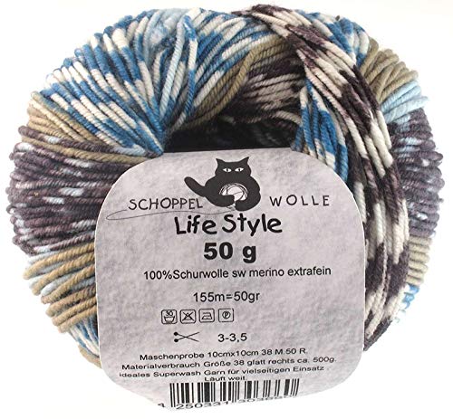 Schoppel Wolle Norwegermuster Life Style Farbe 1861 Magic Blautopf Merinowolle musterbildend, selbstmusternd im Norweger Muster Style, zum Stricken oder Häkeln von theofeel