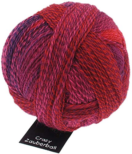 Schoppel Zauberball Stärke 6, Farbe 2095 Indisch Rosa, 150 Gramm, bunte, dicke Sockenwolle 6-fädig mit Farbverlauf, Socken stricken, häkeln von theofeel