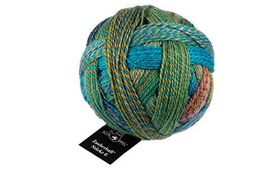 Schoppel Zauberball Stärke 6, Farbe 2404 Tiefe Wasser, 150 Gramm, bunte, dicke Sockenwolle 6-fädig mit Farbverlauf, Socken stricken, häkeln von theofeel