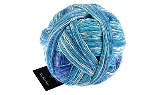Schoppel Zauberball Wolle XL Kleckse 2431 Fuji Lights, 100% Merino fine, kunstvoll bemalt mit Farbverlauf zum Stricken oder Häkeln von theofeel